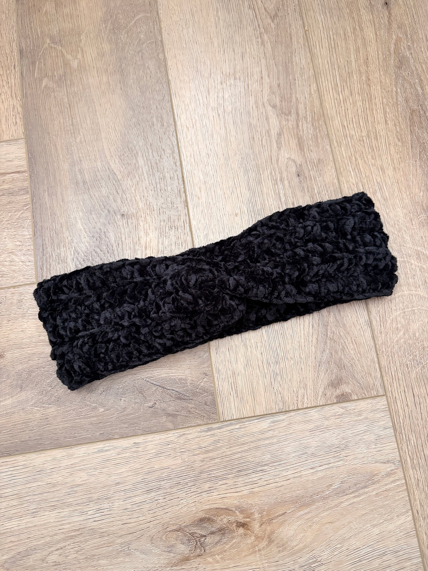 Handmade Crochet Chenille Twist Headband – Soft & Stretchy Cozy Ear Warmer