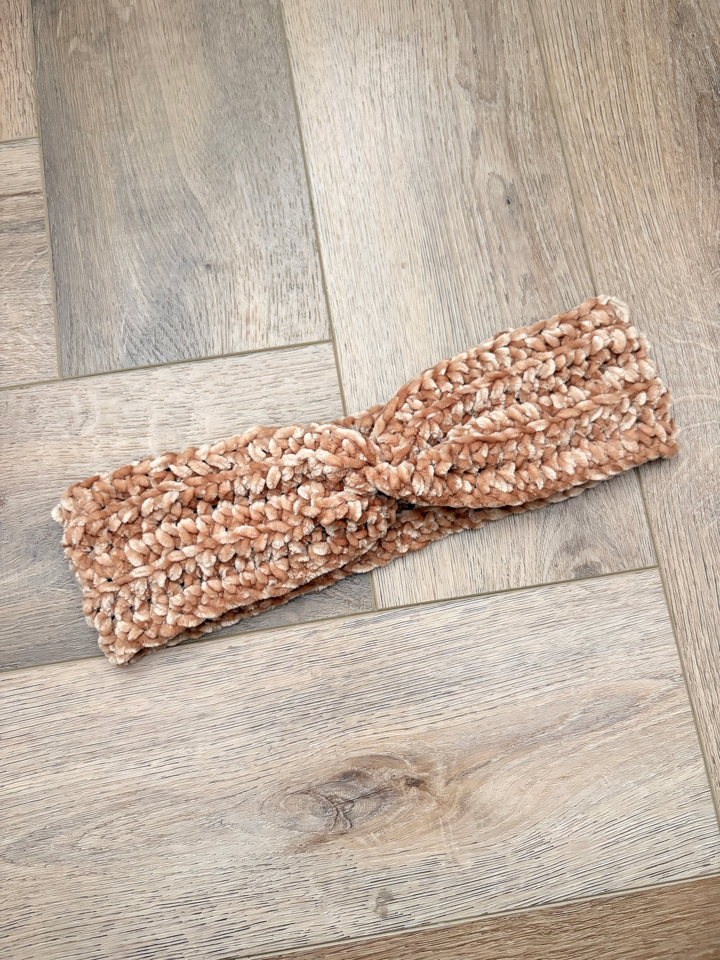 Handmade Crochet Chenille Twist Headband – Soft & Stretchy Cozy Ear Warmer