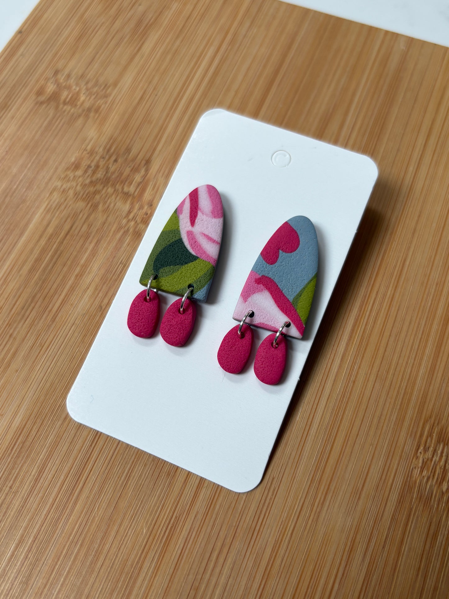 Handmade Polymer Clay Statement Earrings | Pretty Peonies