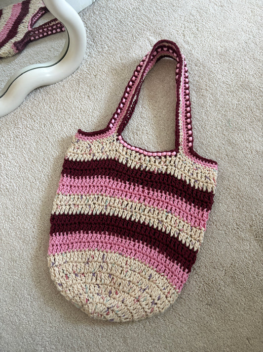 Small Beaded Market Tote Bag