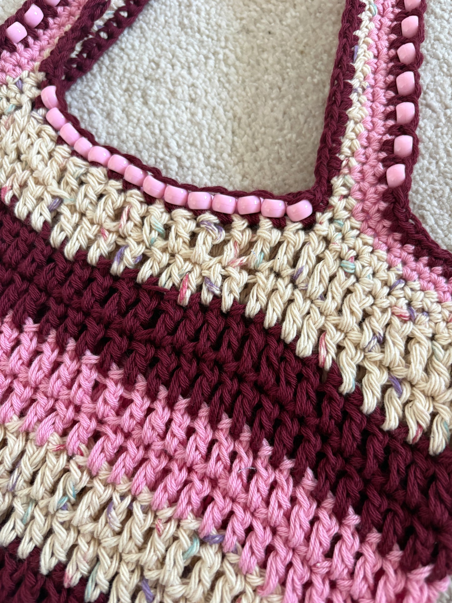 Small Beaded Market Tote Bag