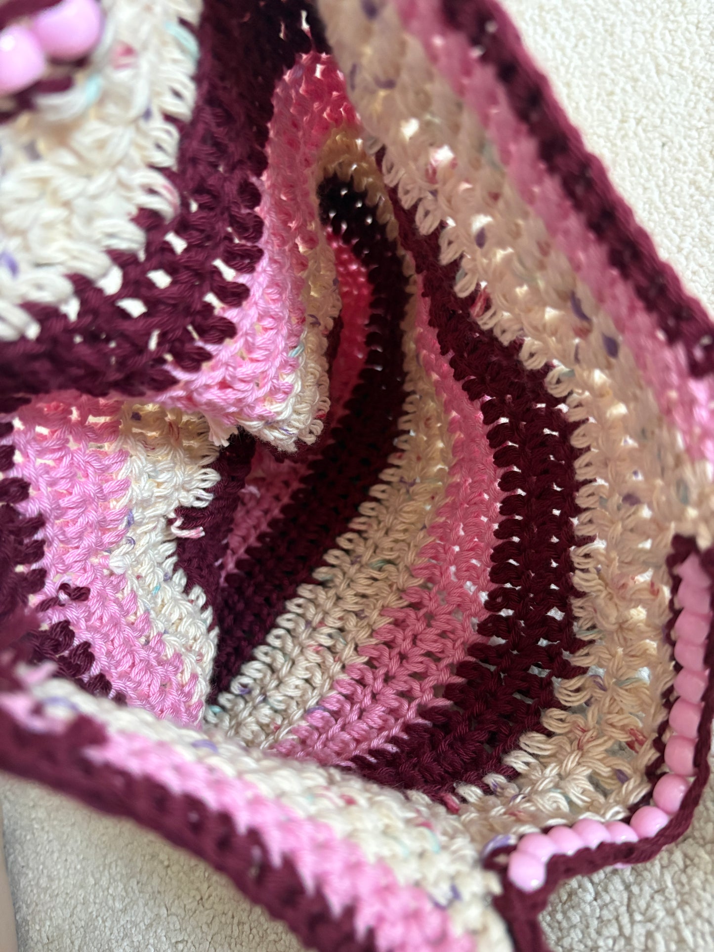 Small Beaded Market Tote Bag