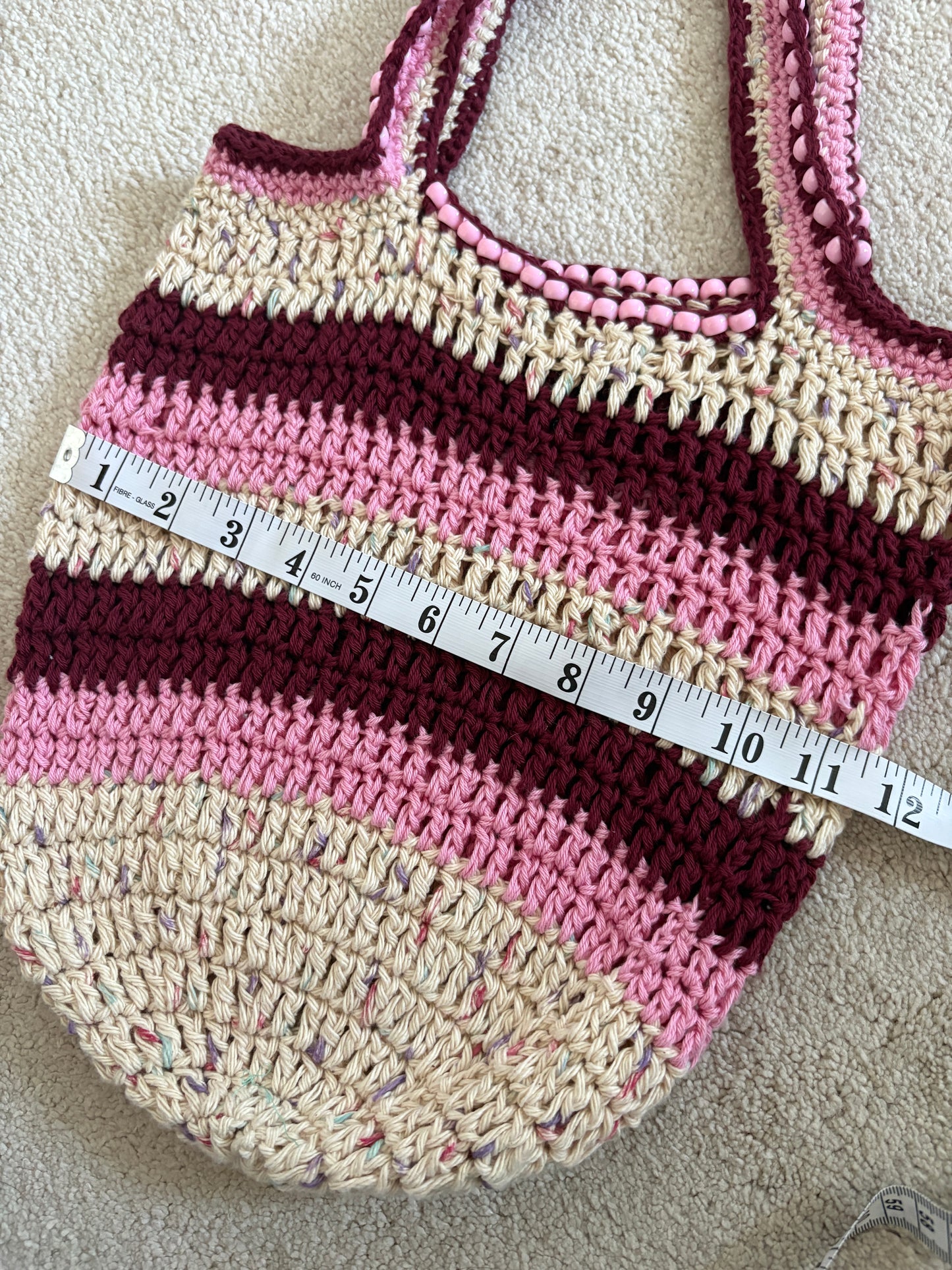Small Beaded Market Tote Bag