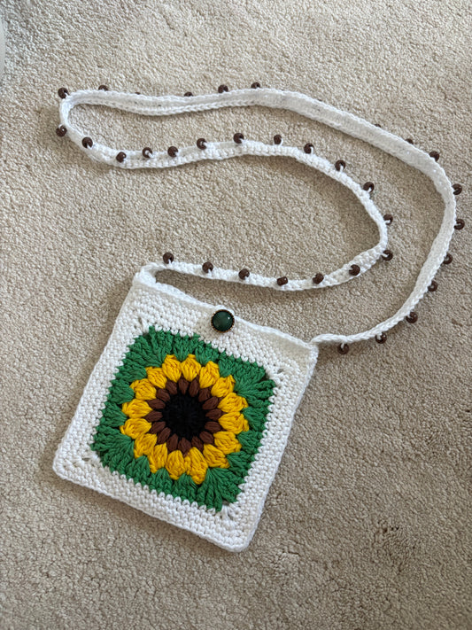 Beaded Granny Square Crossbody Pouch
