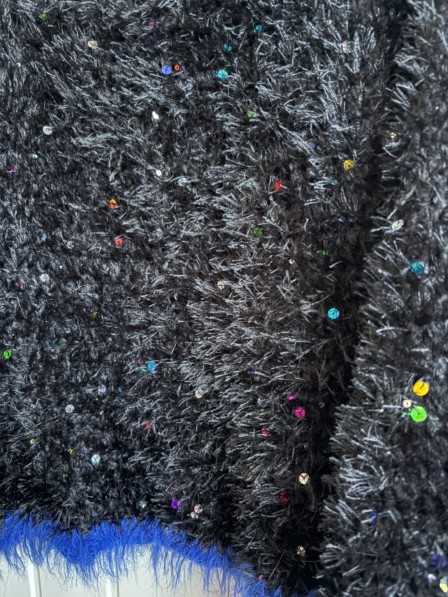 Fluffy Sequin Crop Jumper