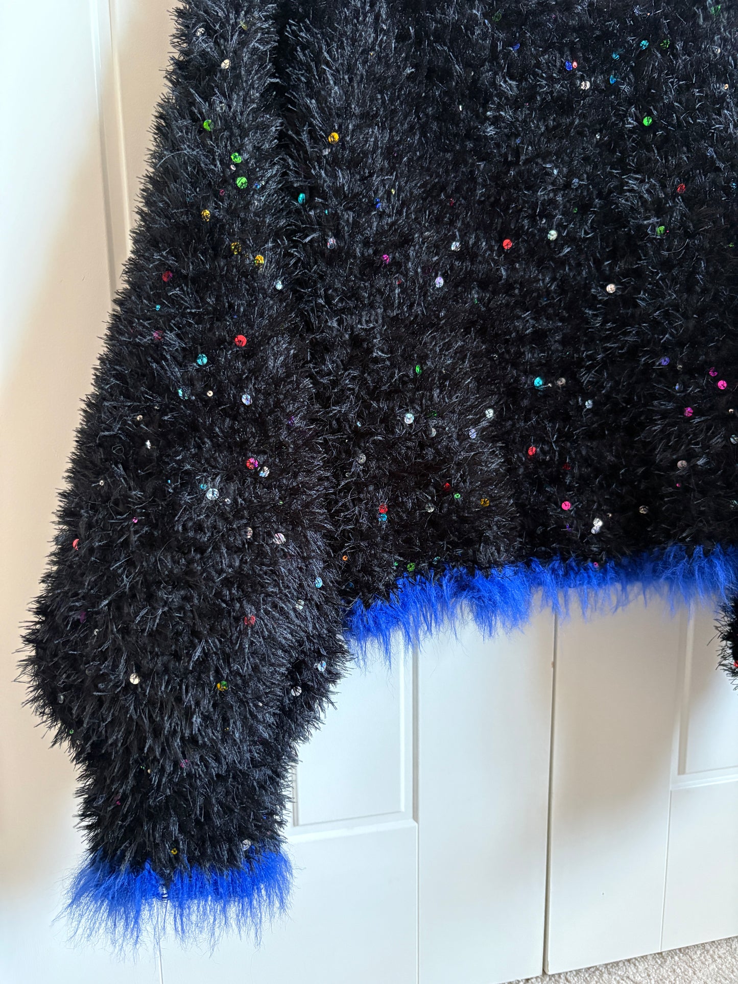 Fluffy Sequin Crop Jumper