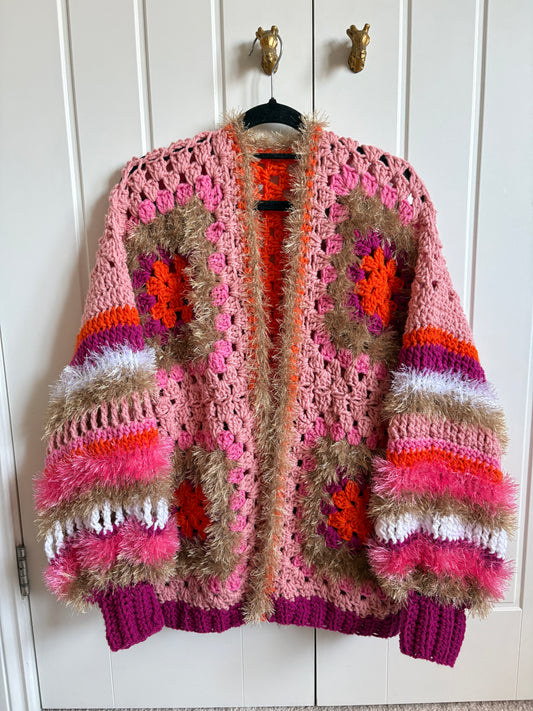 Textured Granny Square Cardigan