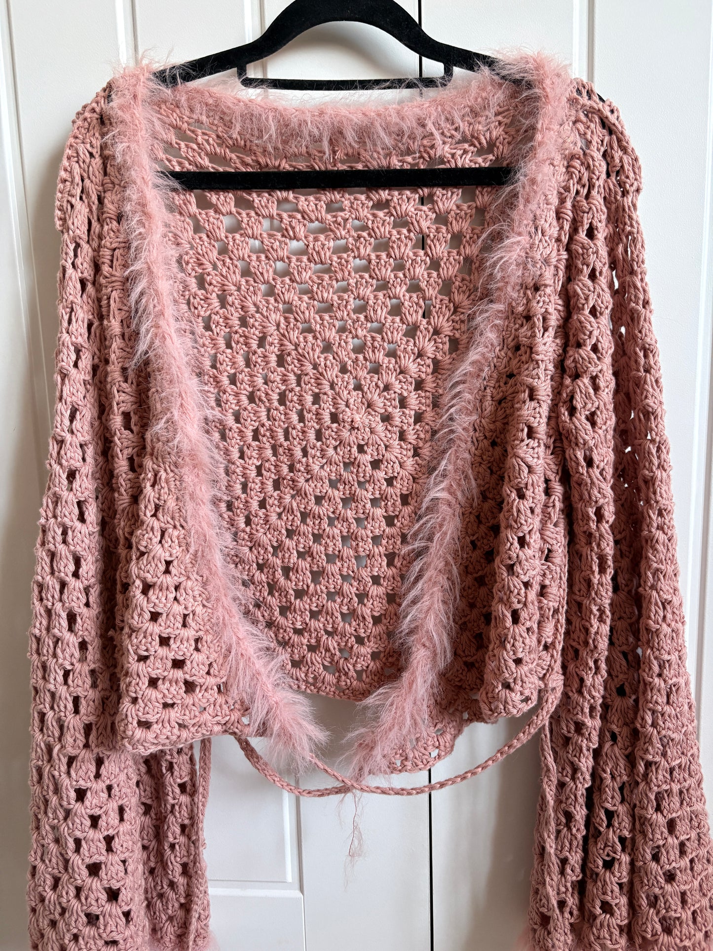 Cotton Wrap Top with Eyelash Edging