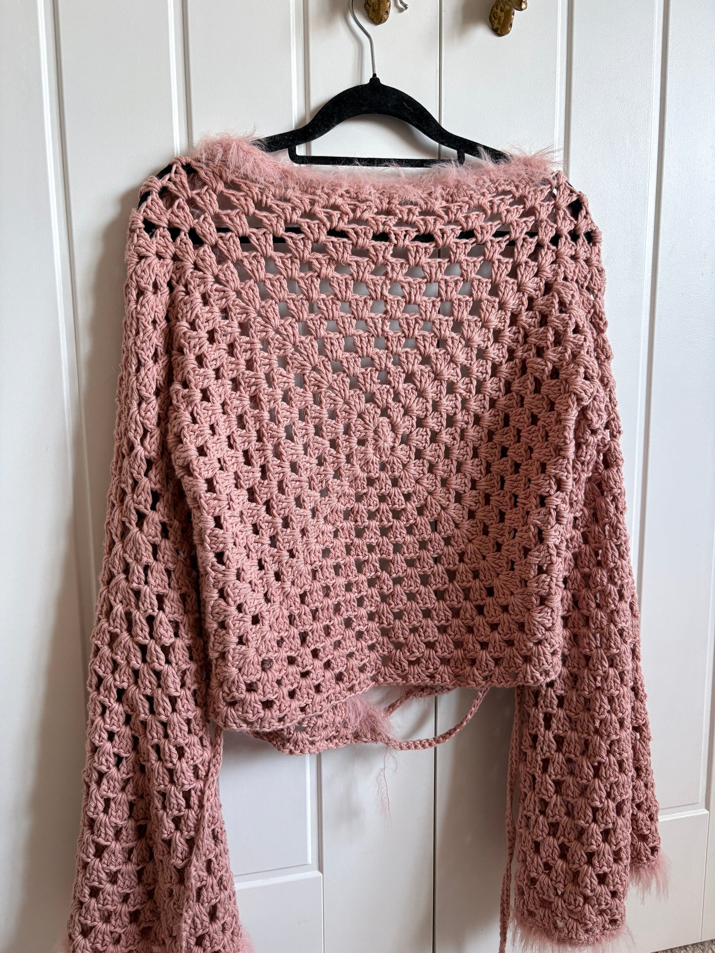 Cotton Wrap Top with Eyelash Edging