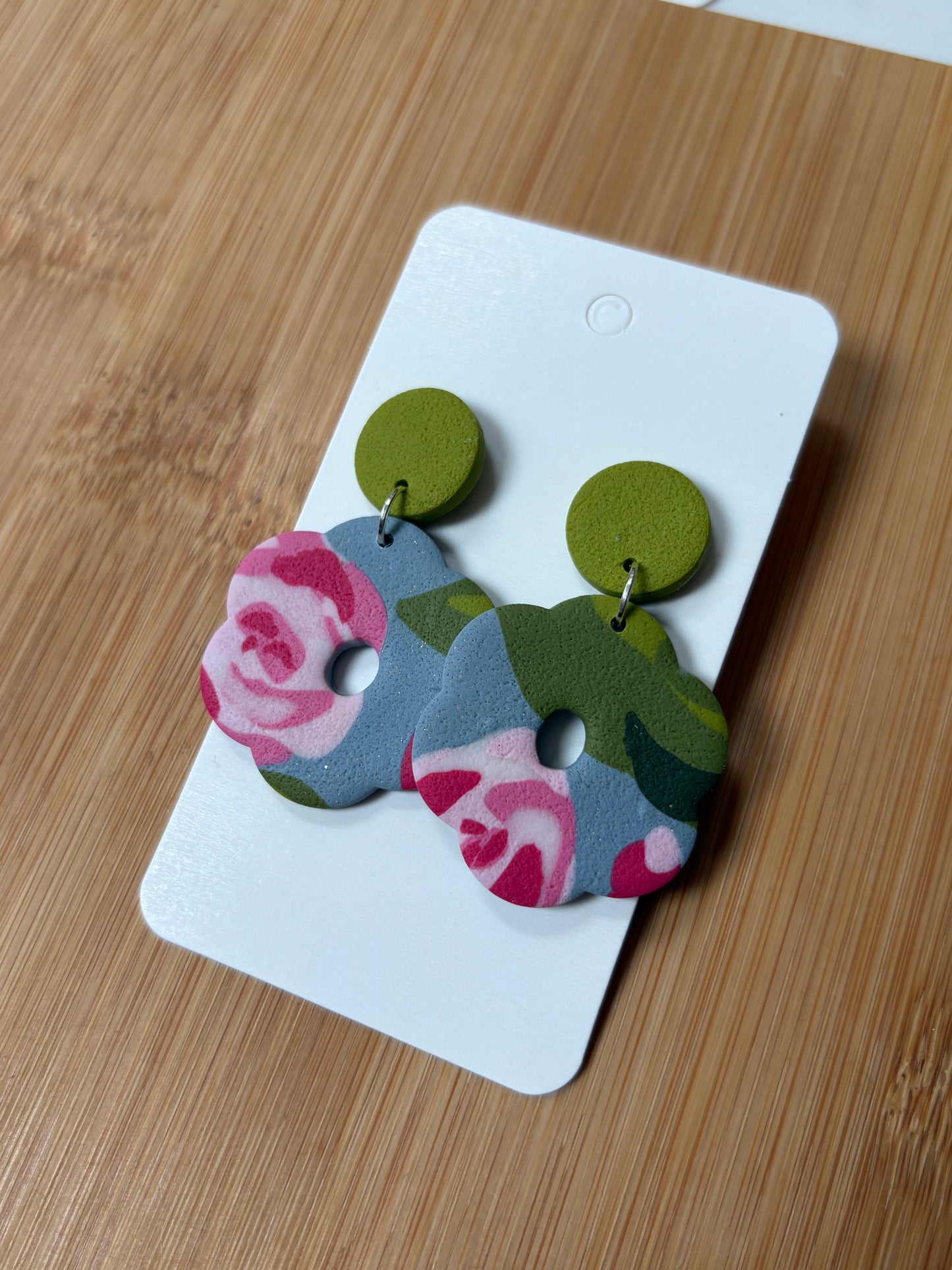 Handmade Polymer Clay Statement Earrings | Pretty Peonies