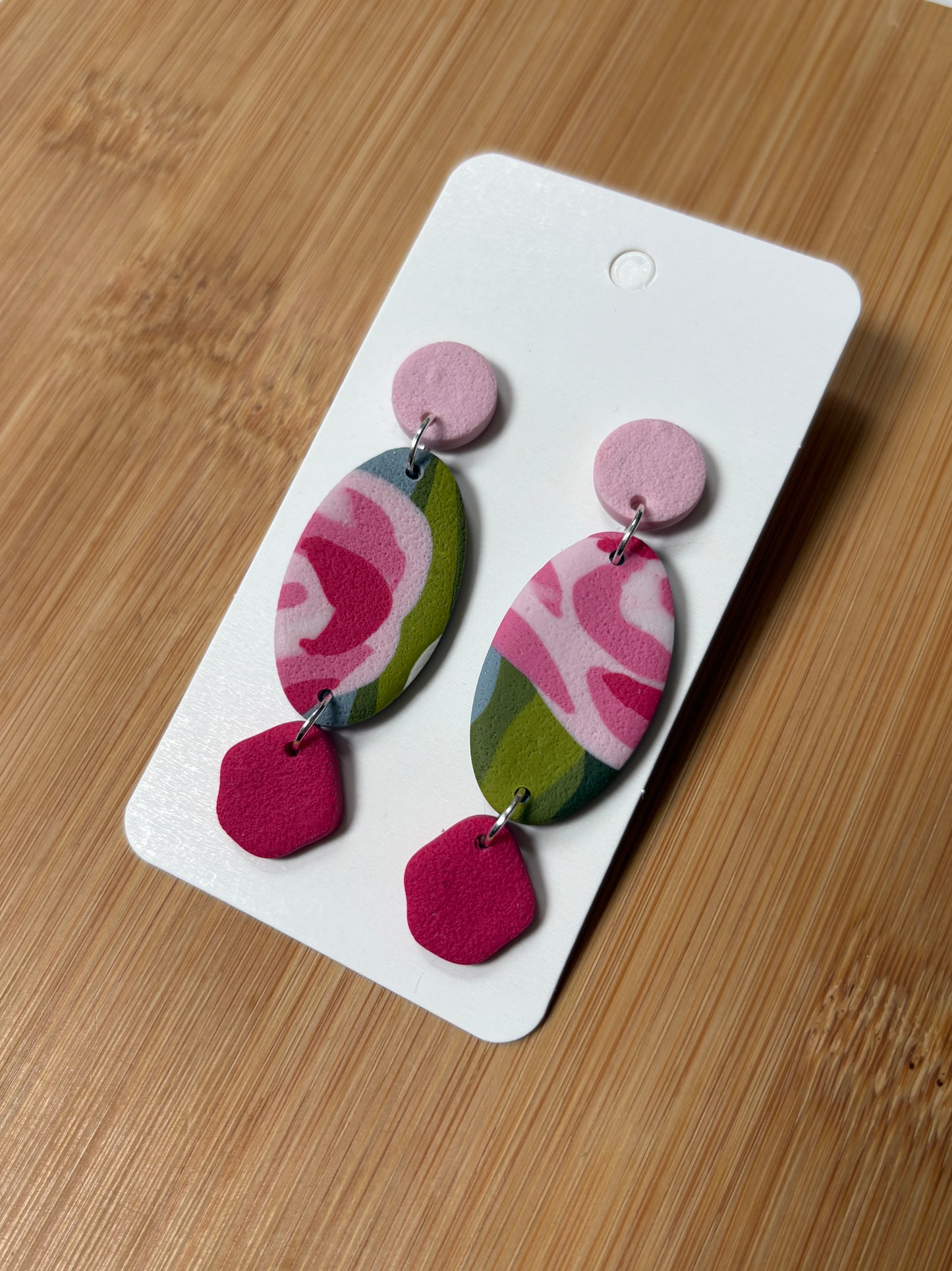 Handmade Polymer Clay Statement Earrings | Pretty Peonies