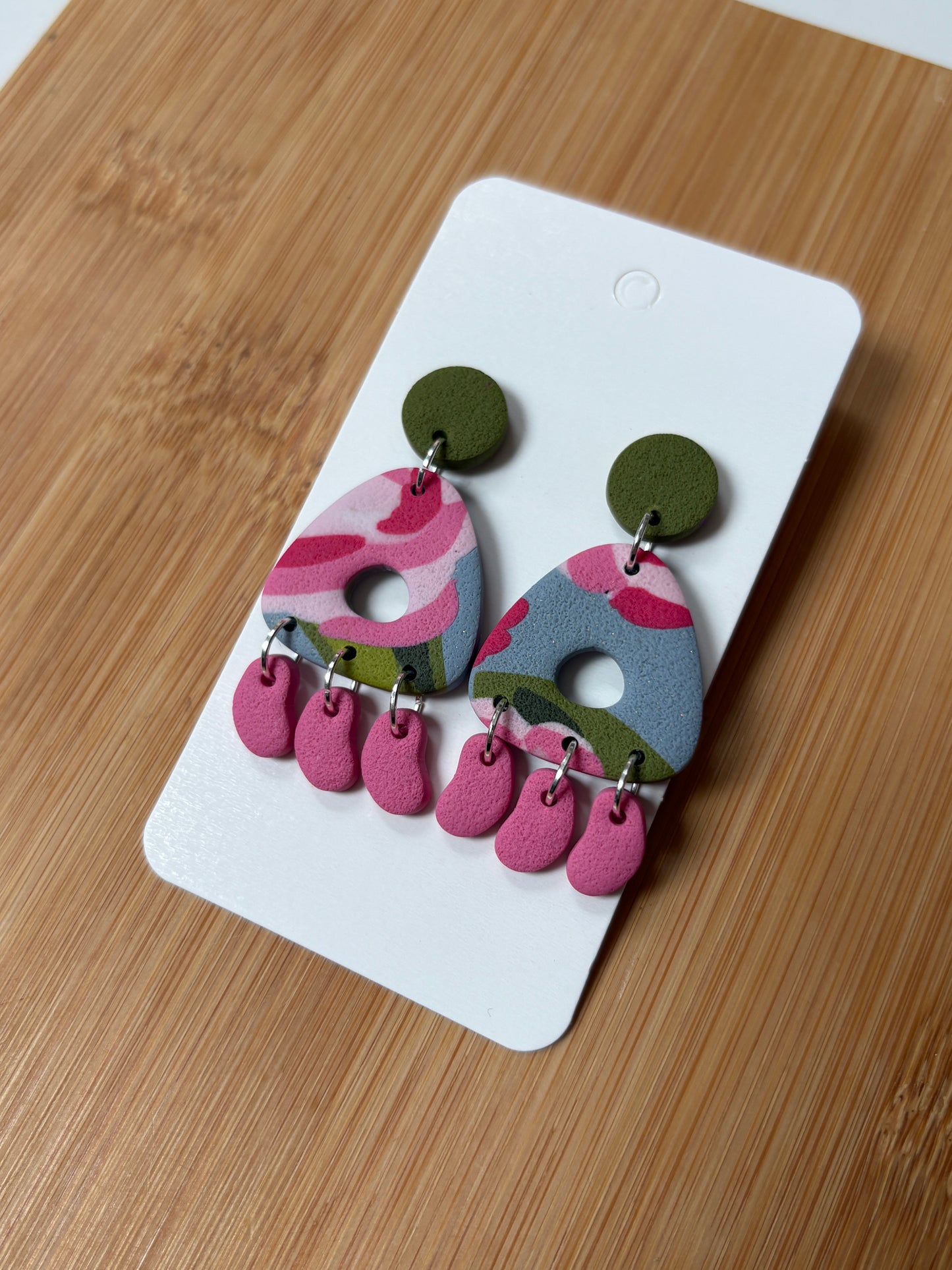 Handmade Polymer Clay Statement Earrings | Pretty Peonies