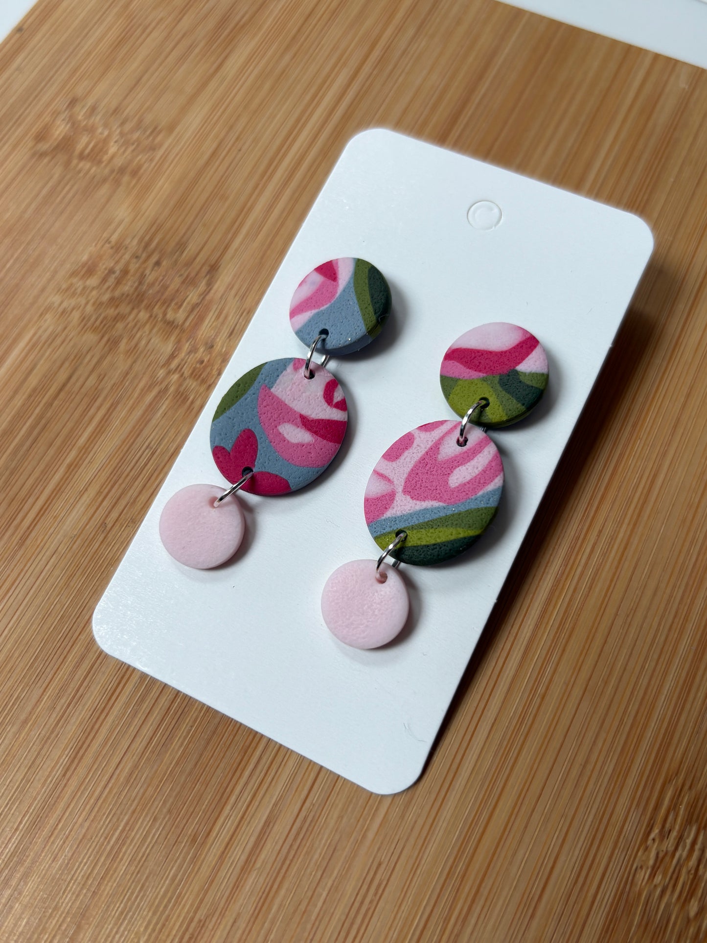 Handmade Polymer Clay Statement Earrings | Pretty Peonies