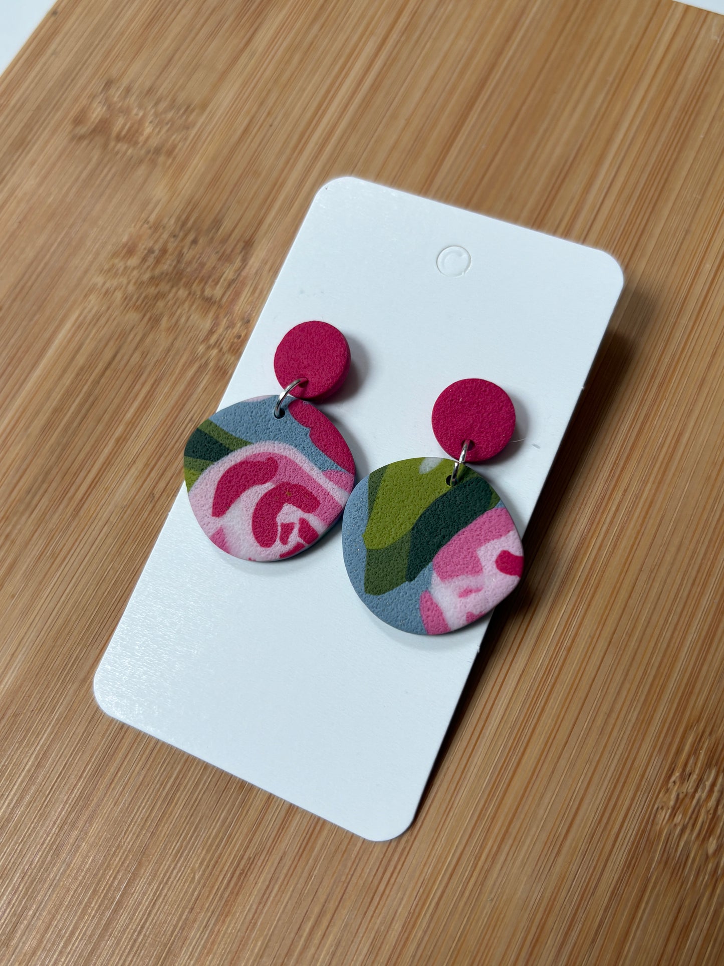 Handmade Polymer Clay Statement Earrings | Pretty Peonies