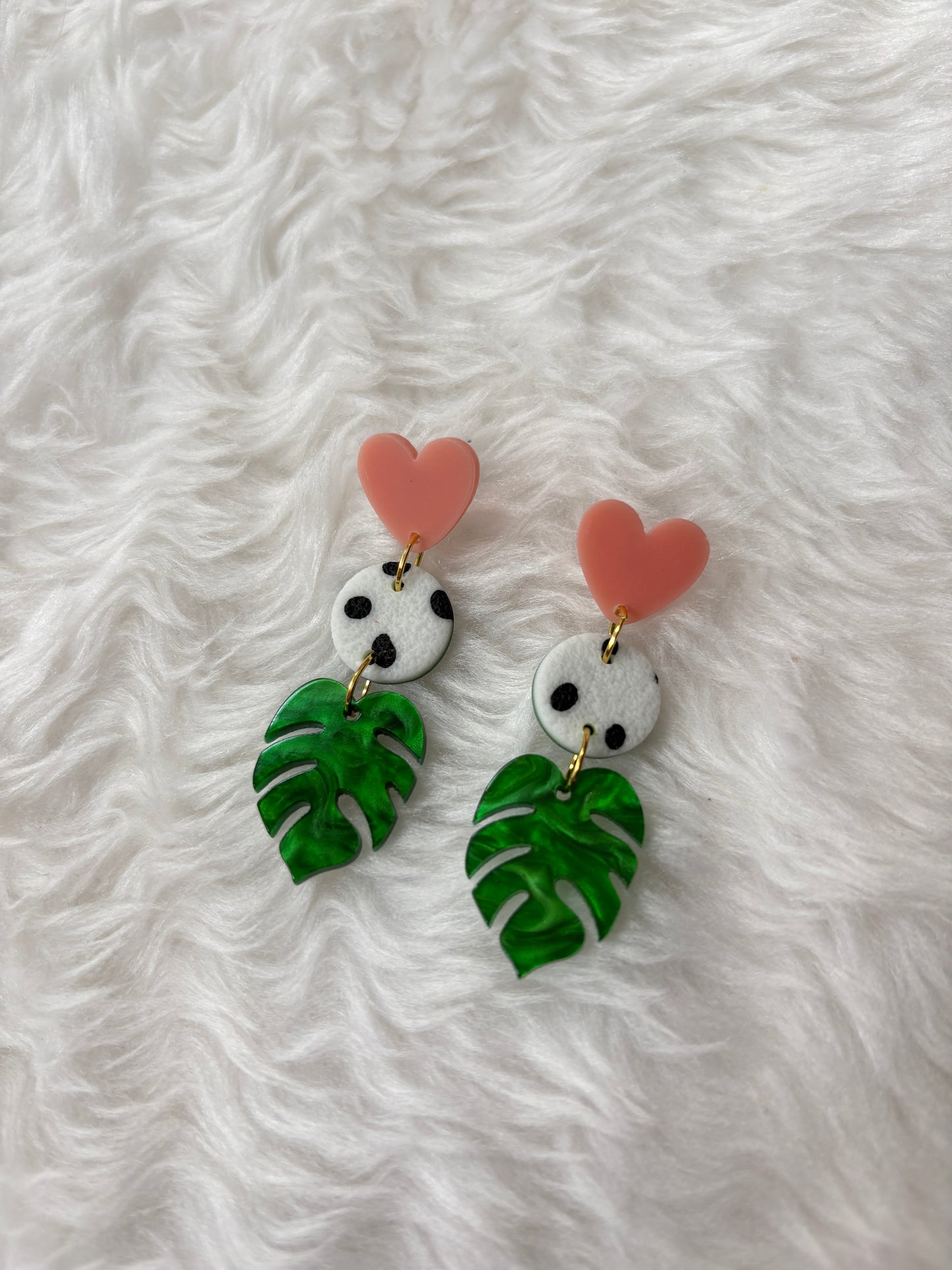Handmade Polymer Clay Statement Earrings | Pink Cactus